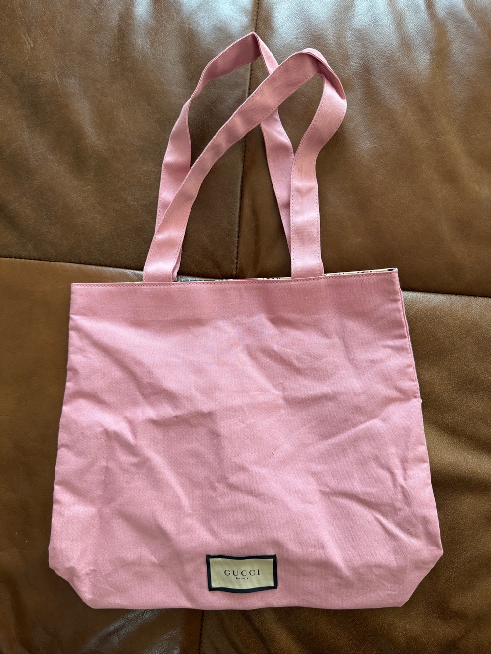 Gucci Beauty Pink Canvas Tote